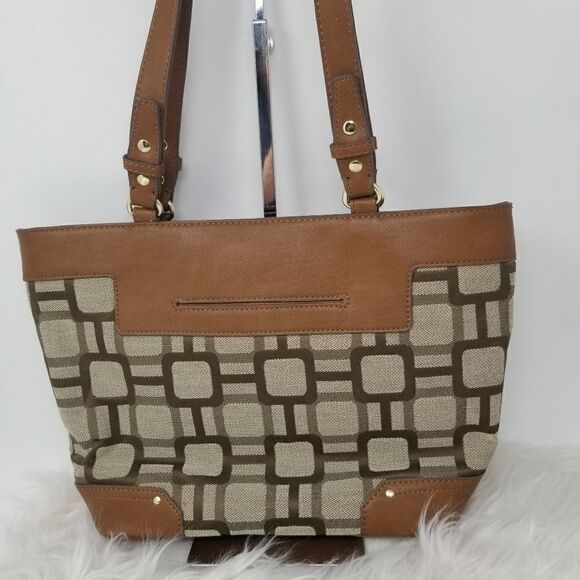 Brown With Metal Studded Nine West Shoulder Bag - Picture 7 of 11